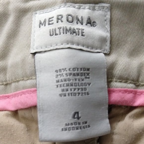 Cotton Khaki Trousers Pants Size 4 Stretch Merona Ultimate - Picture 3 of 3
